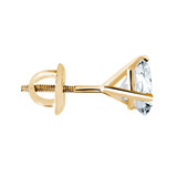 Round Lab Created Diamond 3-Prong Single Mens Martini Stud Earring in 14K Yellow Gold with Screwback (MVSE3004-Y)