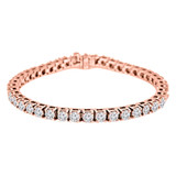 Round Lab Created Diamond 4-Prong Tennis Bracelet in 14K Rose Gold (MVSTB001-R)