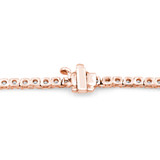 Round Lab Created Diamond 4-Prong Tennis Necklace in 14K Rose Gold (MVSTN001-R)