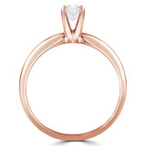 Round Lab Created Diamond Knife Edge Solitaire Engagement Ring in Rose Gold (MVSS1002-R)