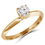 Round Lab Created Diamond Knife Edge Solitaire Engagement Ring in Yellow Gold (MVSS1002-Y)