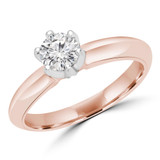 Round Lab Created Diamond 6-Prong Solitaire Engagement Ring in Rose Gold (MVSS1009-R)