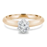 Round Lab Created Diamond 6-Prong Solitaire Engagement Ring in Yellow Gold (MVSS1009-Y)