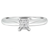 Princess Lab Created Diamond V Prong Solitaire Engagement Ring in White Gold (MVSS1017-W)