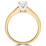 Princess Lab Created Diamond V Prong Solitaire Engagement Ring in Yellow Gold (MVSS1017-Y)