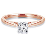 Round Lab Created Diamond Solitaire Engagement Ring in Rose Gold (MVSS1018-R)
