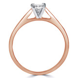 Round Lab Created Diamond Solitaire Engagement Ring in Rose Gold (MVSS1018-R)