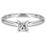 Princess Lab Created Diamond Solitaire Engagement Ring in White Gold (MVSS1019-W)