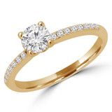 Round Lab Created Diamond Solitaire with Accents Engagement Ring in Yellow Gold (MVSS1021-Y)