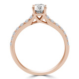 Round Lab Created Diamond Solitaire with Accents Engagement Ring in Rose Gold (MVSS1025-R)
