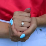 Round Lab Created Diamond Round Halo Engagement Ring in White Gold (MVSS1033-W)