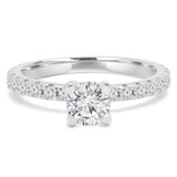 Round Lab Created Diamond Solitaire with Accents Engagement Ring in White Gold (MVSS1034-W)