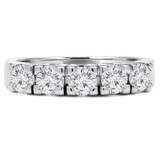 Round Lab Created Diamond Five-Stone Anniversary Wedding Band Ring in White Gold (MVSX1005-W)
