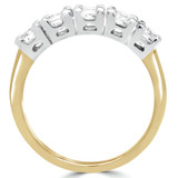 Round Lab Created Diamond Five-Stone Anniversary Wedding Band Ring in Yellow Gold (MVSX1005-Y)