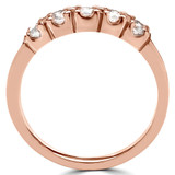 Round Lab Created Diamond Five-Stone Anniversary Wedding Band Ring in Rose Gold (MVSX1006-R)