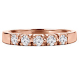 Round Lab Created Diamond Five-Stone Anniversary Wedding Band Ring in Rose Gold (MVSX1006-R)