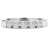 Round Lab Created Diamond Five-Stone Anniversary Wedding Band Ring in White Gold (MVSX1006-W)