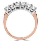 Round Lab Created Diamond Six-Stone Anniversary Wedding Band Ring in Rose Gold (MVSX1007-R)