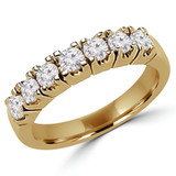 Round Lab Created Diamond Seven-Stone Anniversary Wedding Band Ring in Yellow Gold (MVSX1008-Y)