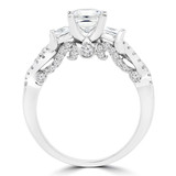 Princess Lab Created Diamond Three-Stone Engagement Ring in White Gold with Accents (MVSX1021-W)
