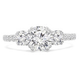 Round Lab Created Diamond Three-Stone Engagement Ring in White Gold with Accents (MVSX1022-W)
