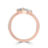 Emerald Lab Created Diamond Toi et Moi Engagement Ring in Rose Gold (MVSX1027-R)
