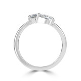 Emerald Lab Created Diamond Toi et Moi Engagement Ring in White Gold (MVSX1027-W)