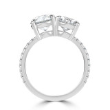 Round Lab Created Diamond with Accents Toi et Moi Engagement Ring in White Gold (MVSX1028-W)