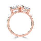 Round Lab Created Diamond Toi et Moi Solitaire with Accents Engagement Ring in Rose Gold (MVSX1032-R)