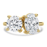 Round Lab Created Diamond Toi et Moi Solitaire with Accents Engagement Ring in Yellow Gold (MVSX1032-Y)