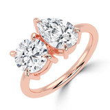 Round Lab Created Diamond Toi et Moi Solitaire with Accents Engagement Ring in Rose Gold (MVSX1033-R)