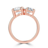 Round Lab Created Diamond Toi et Moi Solitaire with Accents Engagement Ring in Rose Gold (MVSX1033-R)