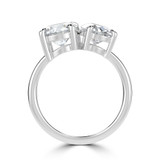 Round Lab Created Diamond Toi et Moi Solitaire with Accents Engagement Ring in White Gold (MVSX1033-W)
