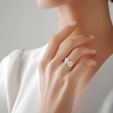 Round Lab Created Diamond Toi et Moi Solitaire with Accents Engagement Ring in Yellow Gold (MVSX1033-Y)