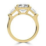 Radiant Lab Created Diamond with Shield Sidestones Three-Stone Engagement Ring in Yellow Gold (MVSX1042-Y)