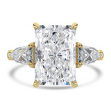 Radiant Lab Created Diamond Three-stone with Accents Three-Stone Engagement Ring in Yellow Gold (MVSX1045-Y)