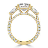 Radiant Lab Created Diamond Three-stone with Accents Three-Stone Engagement Ring in Yellow Gold (MVSX1045-Y)