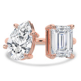 Pear Lab Created Diamond Split Toi et Moi Engagement Ring in Rose Gold (MVSX1047-R)