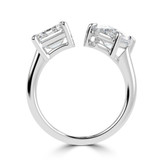 Pear Lab Created Diamond Split Toi et Moi Engagement Ring in White Gold (MVSX1047-W)
