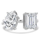 Pear Lab Created Diamond Split Toi et Moi Engagement Ring in White Gold (MVSX1047-W)