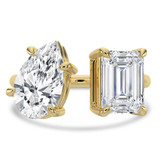 Pear Lab Created Diamond Split Toi et Moi Engagement Ring in Yellow Gold (MVSX1047-Y)