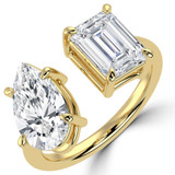 Pear Lab Created Diamond Split Toi et Moi Engagement Ring in Yellow Gold (MVSX1047-Y)
