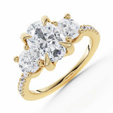 Oval Lab Created Diamond Three-Stone Engagement Ring in Yellow Gold with Accents (MVSX1053-Y)