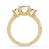 Oval Lab Created Diamond Three-Stone Engagement Ring in Yellow Gold with Accents (MVSX1053-Y)