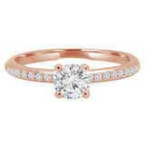 Round Diamond Solitaire with Accents Engagement Ring in Rose Gold (MVSS0021-R)