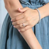 Round Diamond Solitaire with Accents Engagement Ring in White Gold (MVSS0021-W)