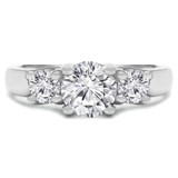 Round Diamond Three-Stone Engagement Ring in White Gold (MVSX0001-W)