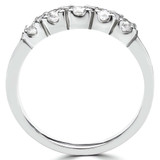 Round Diamond Five-Stone Anniversary Wedding Band Ring in White Gold (MVSX0006-W)