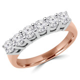 Round Diamond Six-Stone Anniversary Wedding Band Ring in Rose Gold (MVSX0007-R)