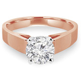 Round Lab Created Diamond Cathedral Solitaire Engagement Ring in Rose Gold (MVSLG1003-R)